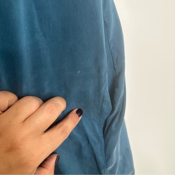 J. Crew x Universal Standard Cupro Lagenlook Dark Teal Maxi Dress - Picture 7 of 12